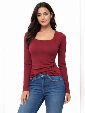 Wild Fable:  Rose Red Long-Sleeved Top Size XXS NWT